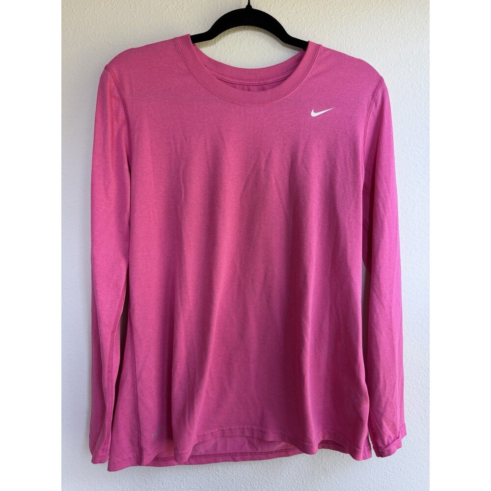 Nike Dri-FIT Women’s Pink Long Sleeve Crew Neck Top L Breathable Moisture